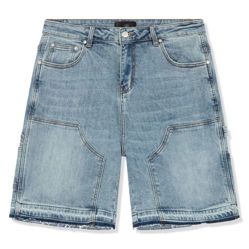 siarr carpenter denim shorts blue front